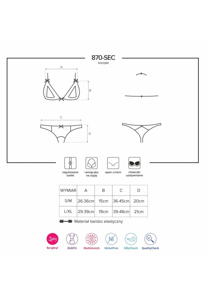 OBSESSIVE - 870-SEC-3 2 PCS SET S/M