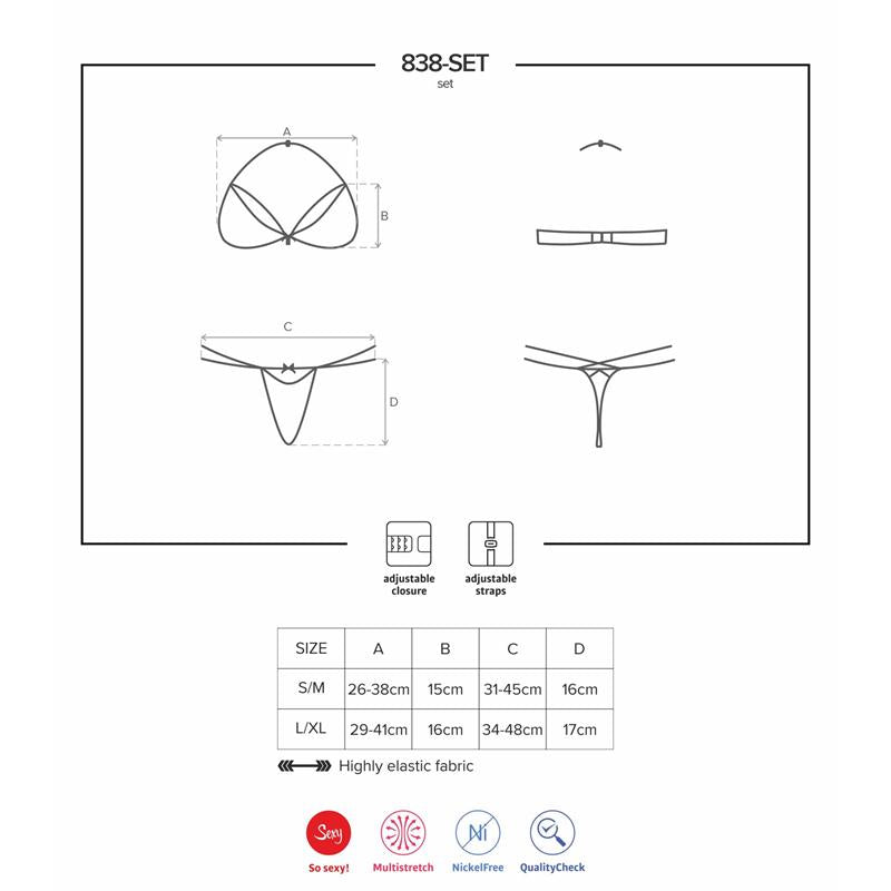 OBSESSIVE - 838-SET-3 2 PIECES SET