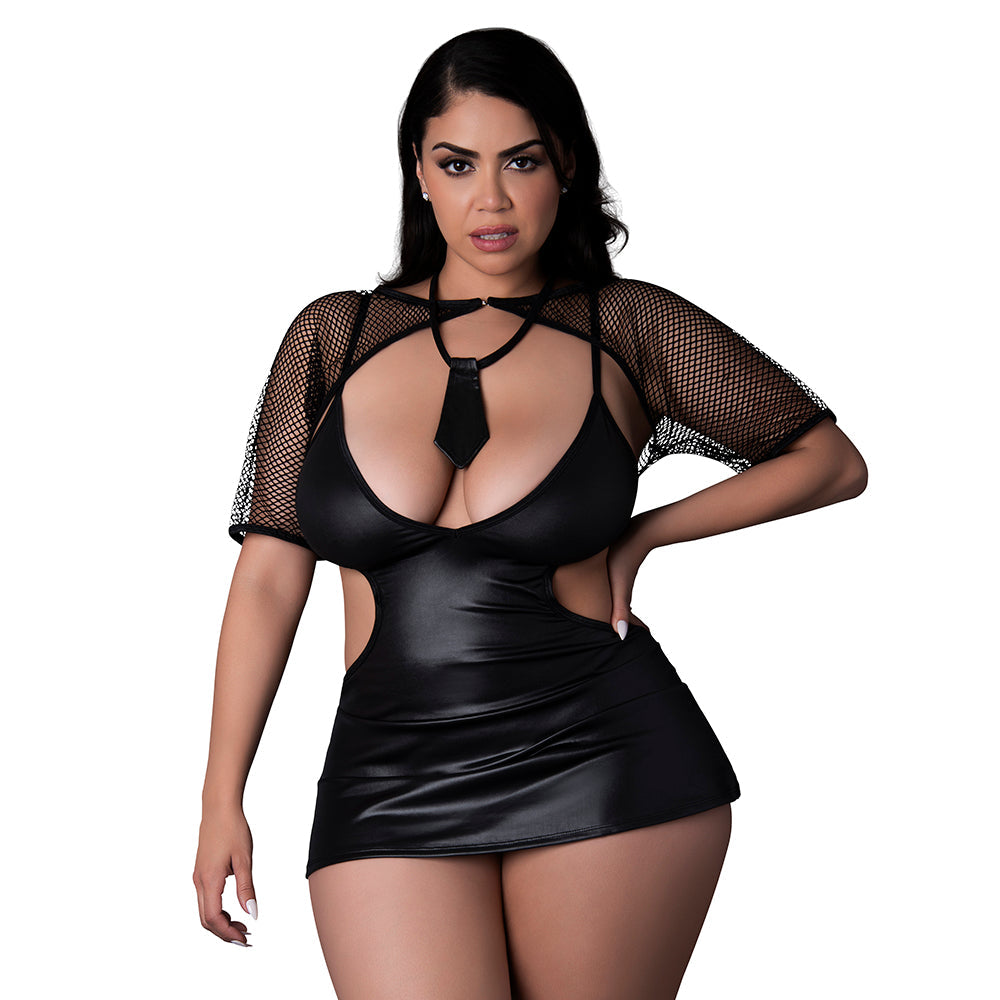 MAGIC SILK - DRESS UP MISS BEHAVING SET COSTUME BLACK QUEEN SIZE