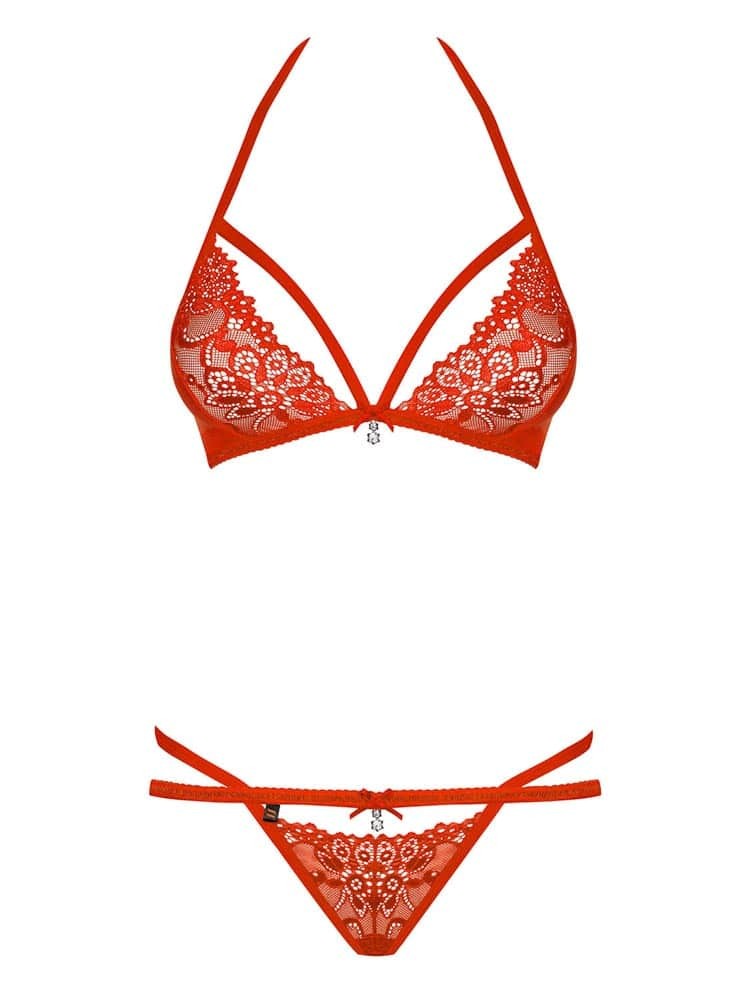 OBSESSIVE - 838-SET-3 SET 2-PCS RED  S/M