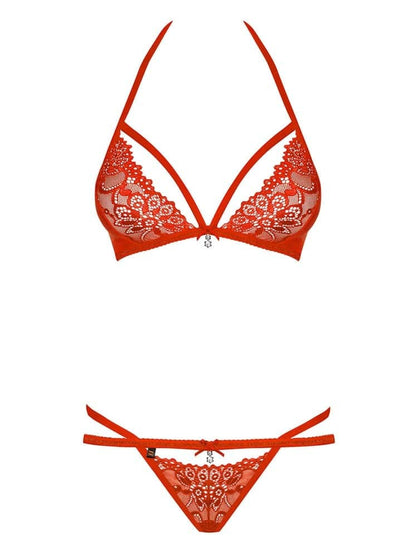 OBSESSIVE - 838-SET-3 SET 2-PCS RED  S/M