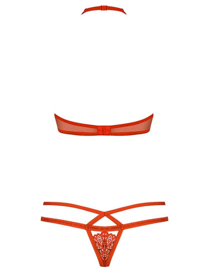 OBSESSIVE - 838-SET-3 SET 2-PCS RED  S/M