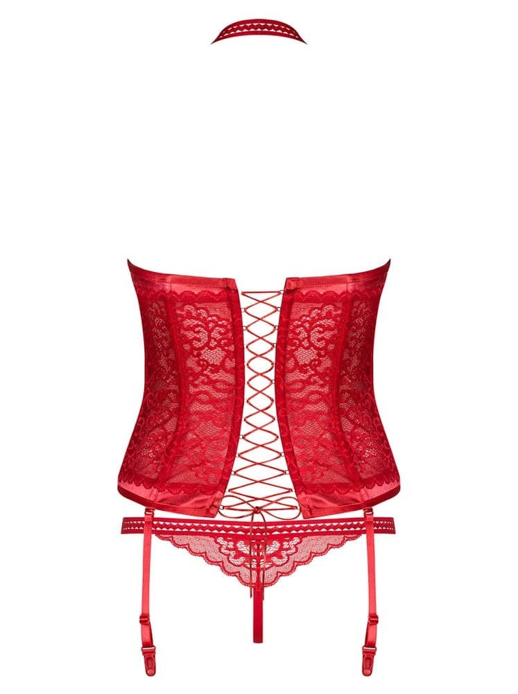 OBSESSIVE - FLAMERIA CORSET & THONG L/XL