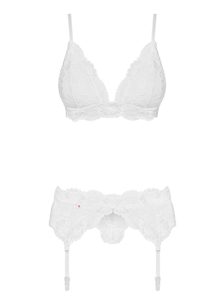 OBSESSIVE - 810-SEG-2 3 PCS SET WHITE  S/M