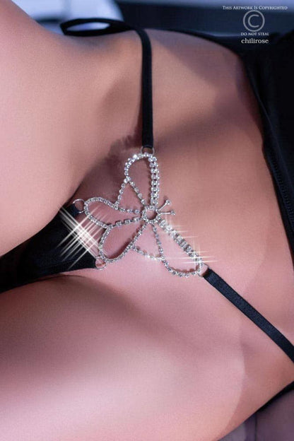 CHILIROSE - CR 4247  S/L  BLACK JEWELRY STRING ONESIZE
