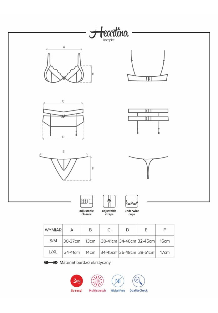 OBSESSIVE - HEARTINA 3 PCS SET  S/M