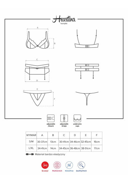 OBSESSIVE - HEARTINA 3 PCS SET  S/M