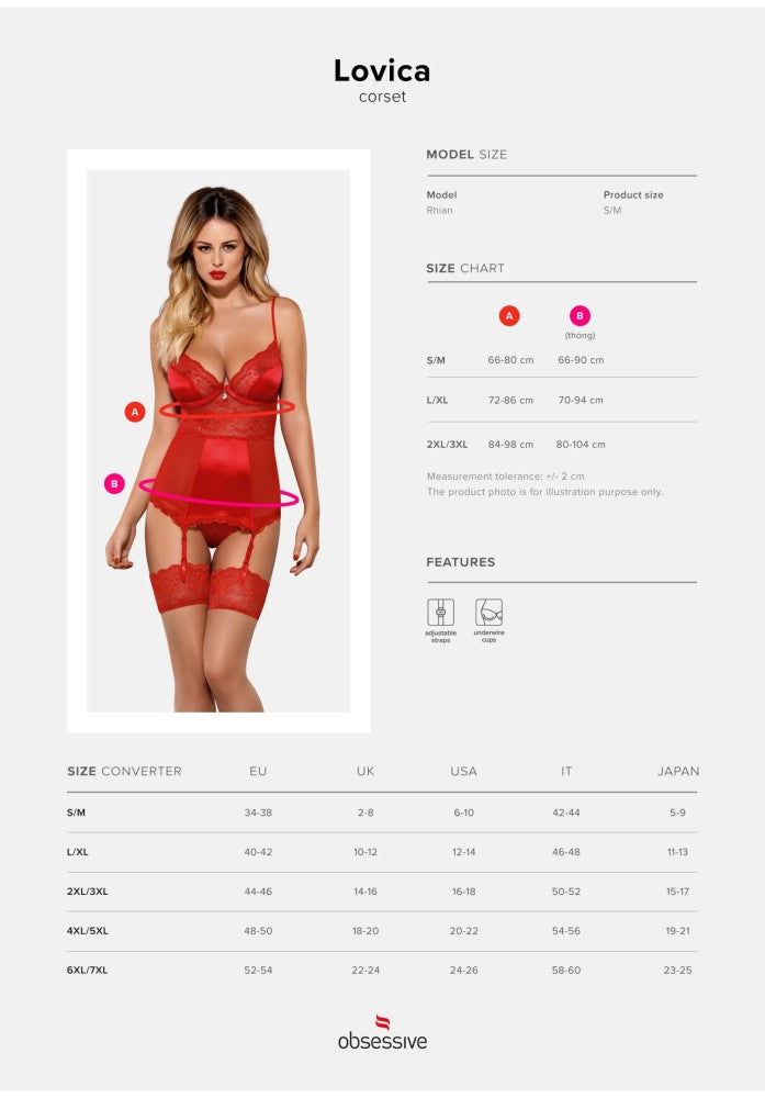 OBSESSIVE - LOVICA CORSET & THONG  S/M