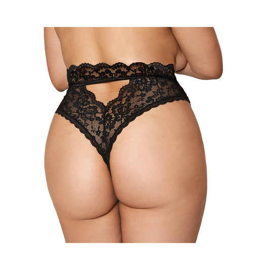 HIGH WAIST SCALLOP LACE PANTY WITH KEYHOLE BACK