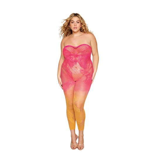 VERSATILE BUTTERFLY FISHNET BODYSTOCKING WATERMELON MIMOSA QUEEN SIZE