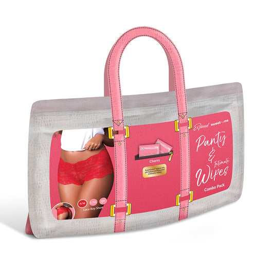 SWEETUMS LACE BOY SHORT CHERRY QUEEN SIZE