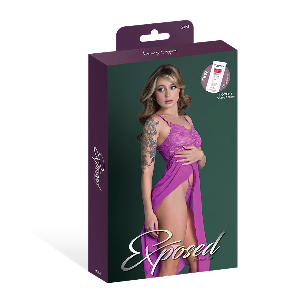 MAGIC SILK - BUTTERFLY FANTASIES GOWN & THONG SET NEON