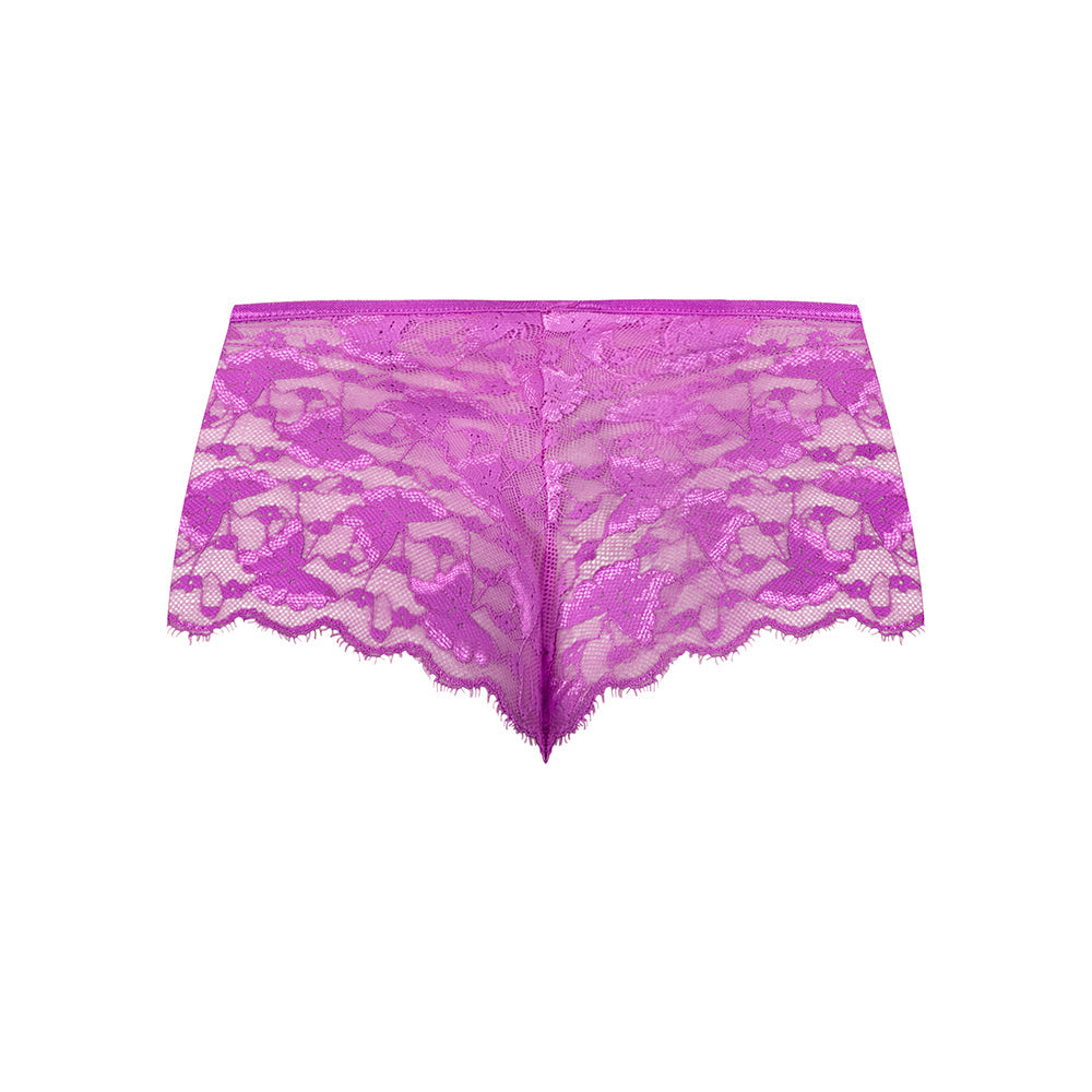 MAGIC SILK - BUTTERFLY FANTASIES BOY SHORT NEON PURPLE QUEEN SIZE