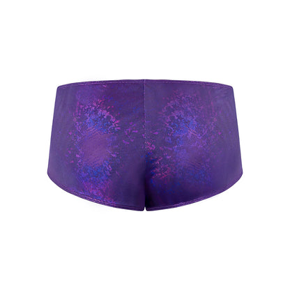 MAGIC SILK - GLIMMER MINI BOY SHORT PURPLE DISCO QUEEN SIZE