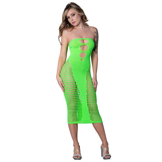 SEAMLESS GOWN NEON LIME O/S