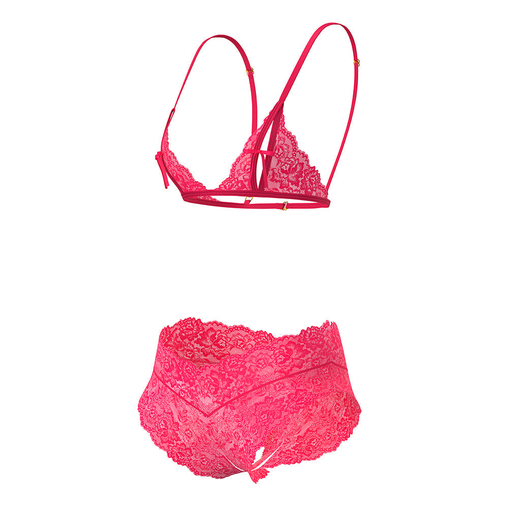 MAGIC SILK - GET IT GIRL PEEK-A-BOO BRALETTE & SPLIT CROTCH BOY SHORT DIVA PINK QUEEN SIZE