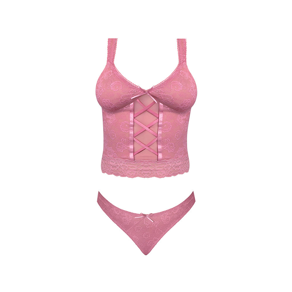 MAGIC SILK - WISTERIA MIST BUSTIER CAMI & THONG SET