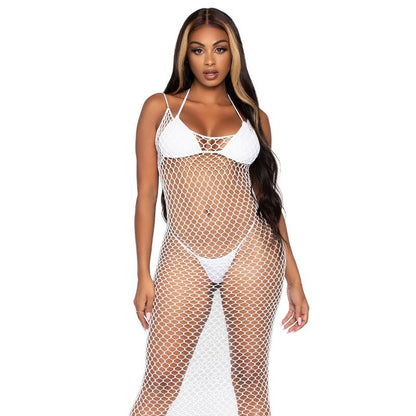 LEG AVENUE - WOVEN TWIST NET MAXI DRESS