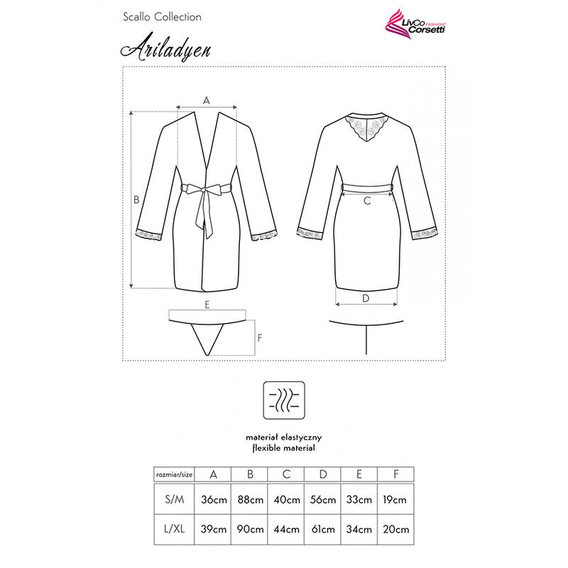 LIVCO CORSETTI FASHION - ARILADYEN LC 90568 DRESSING GOWN + PANTY