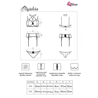 LIVCO CORSETTI FASHION - MAJALESA LC 90526 BRA + GARTER BELT + PANTY
