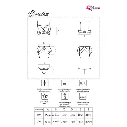 LIVCO CORSETTI FASHION - MORIDAM LC 90552 BRA + GARTER BELT + PANTY