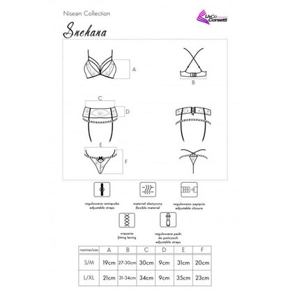 LIVCO CORSETTI FASHION - SNEHANA LC 90443 BRA + GARTER BELT + PANTY