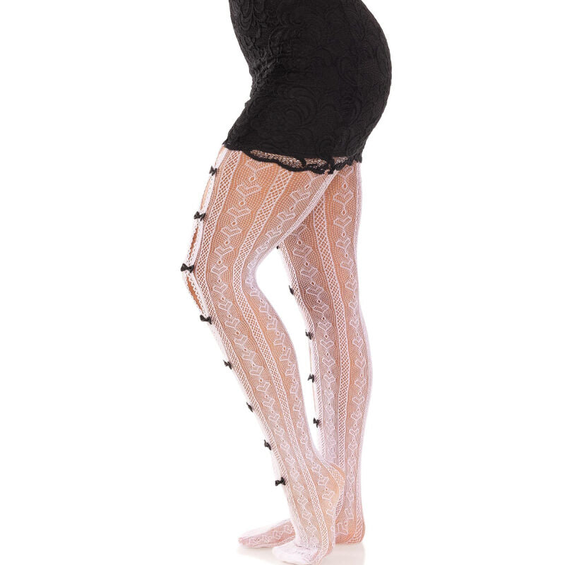 LEG AVENUE - STOCKINGS WITH OPENINGS HEART & BOWS