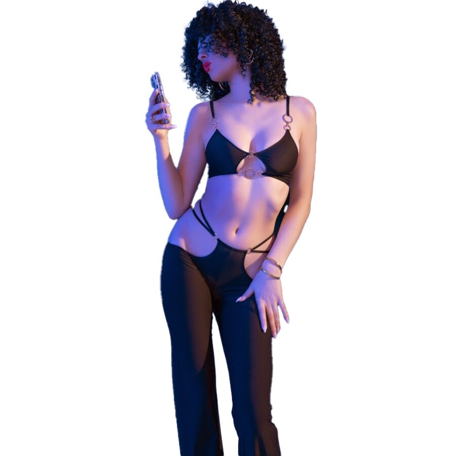 CHILIROSE - CR 4851 TOP AND LEGGINGS SET WITH GOLDEN ACCESSORIES