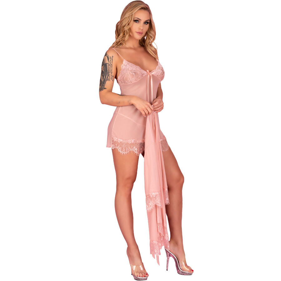 LIVCO CORSETTI FASHION - HYEONA 1710 BABYDOLL + THONG ROSE