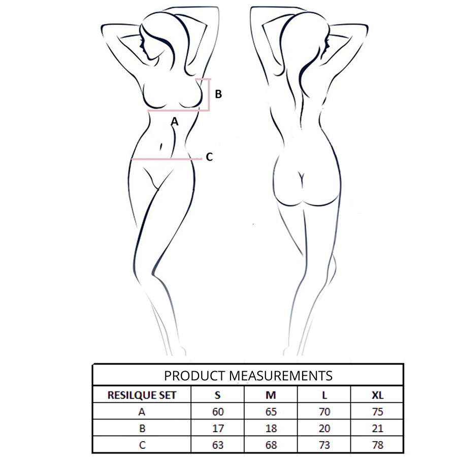 PASSION - RESILQUE BRA + THONG SET BLACK S/M