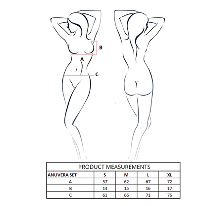 PASSION - ANUVERA BRA + THONG SET BLACK L/XL