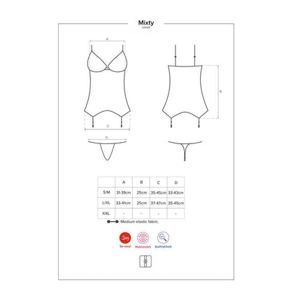 OBSESSIVE - MIXTY CORSET AND THONG SIZE L/XL