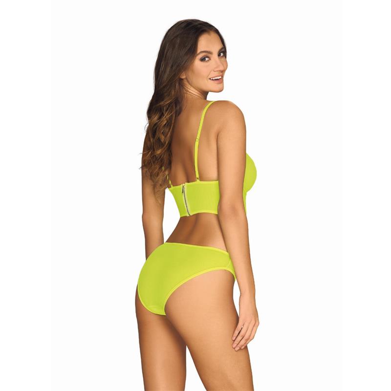 OBSESSIVE - NEONIA 2 PIECE BRA SET WITH ZIPPER NEON