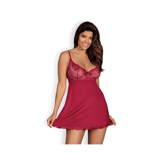 OBSESSIVE - ROSALYNE BABYDOLL AND THONG RED SIZE S/M
